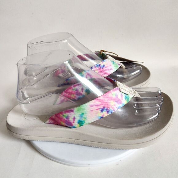 New Chaco Flip Flops Tie Dye Chillos Colorful Womens Size 8 NWT Comfort Sandals - Picture 3 of 14